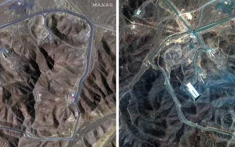 Das Satellitenbild zeigt die mutmaßlichen Einschlaglöcher der massiven US-Bomben. Doch wie folgenreich war der Angriff tatsächlich? (Archivbild) - Foto: Uncredited/Maxar Technologies via AP/dpa