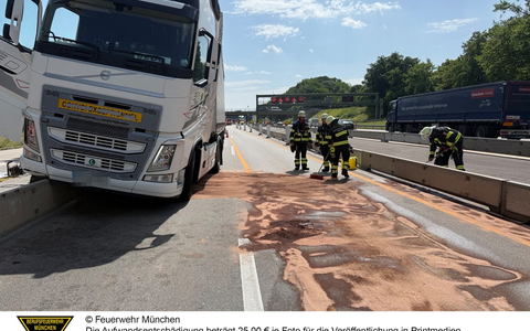 FW-M: Dieseltank aufgerissen (Autobahn A96) - Foto: presseportal.de