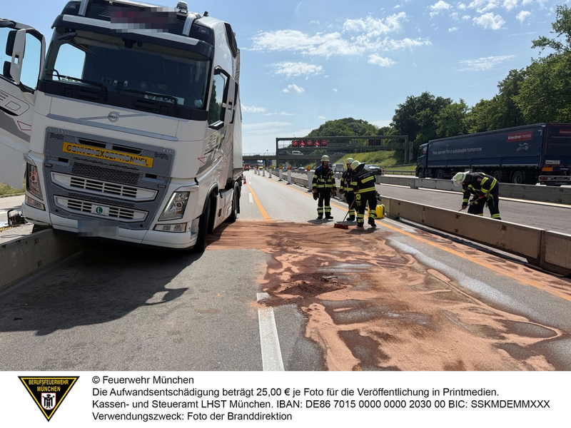 FW-M: Dieseltank aufgerissen (Autobahn A96) - Foto: presseportal.de