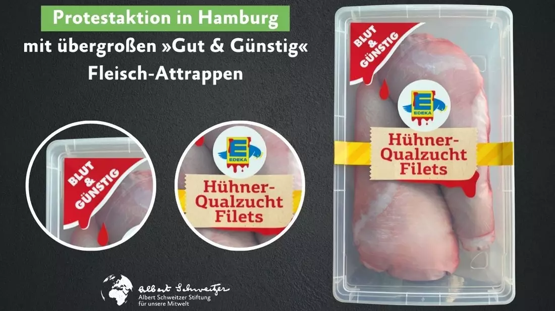 Einladung: Tierschutzprotest vor der Edeka-Zentrale in Hamburg am 25. Juni - Bild: presseportal.de