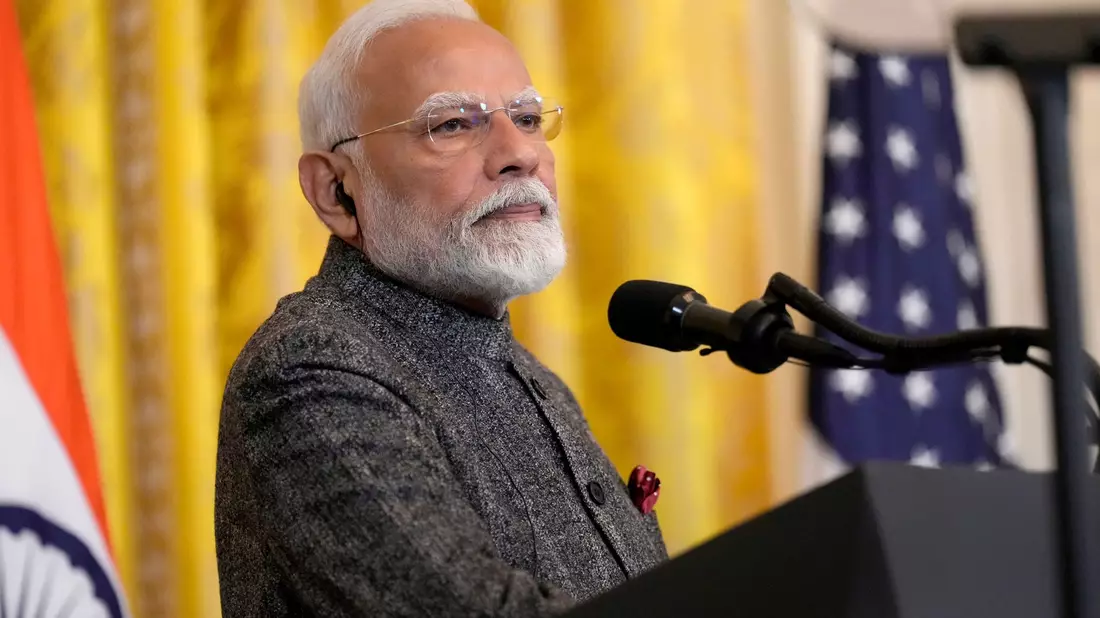Indiens Premierminister Modi: Das Land könnte vom Zollstreit zwischen den USA und China profitieren (Archivbild) - Bild: Ben Curtis/AP/dpa