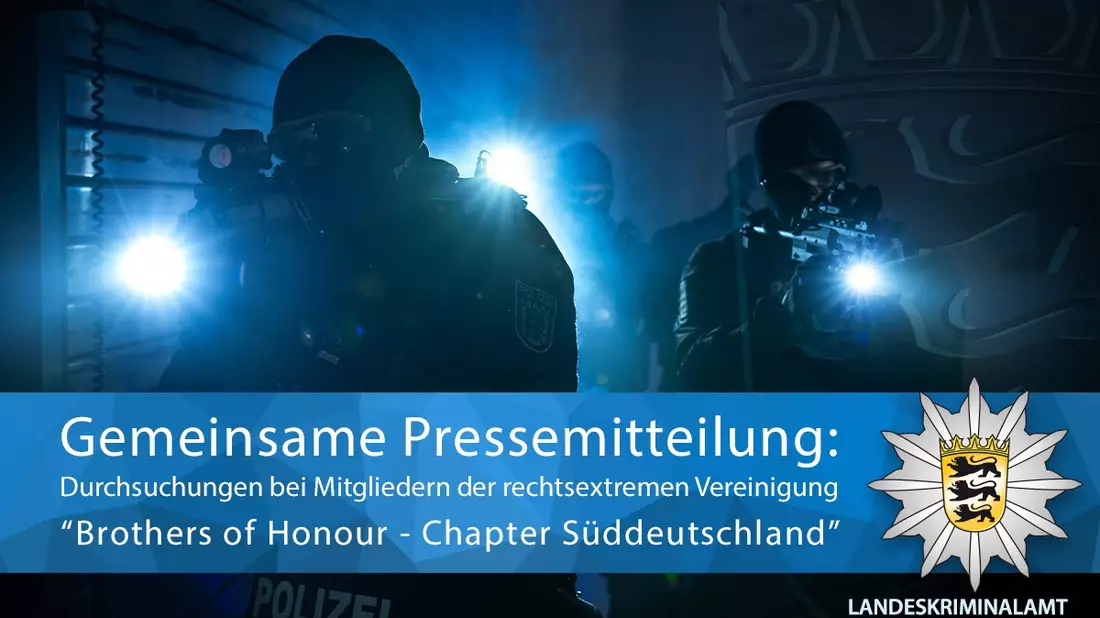 LKA-BW: Gemeinsame Pressemitteilung der Generalstaatsanwaltschaft Stuttgart und des LKA: Durchsuchungsmaßnahme wegen Fortführung der rechtsextremistischen Vereinigung Blood & Honour Division Deutschland - Bild: presseportal.de