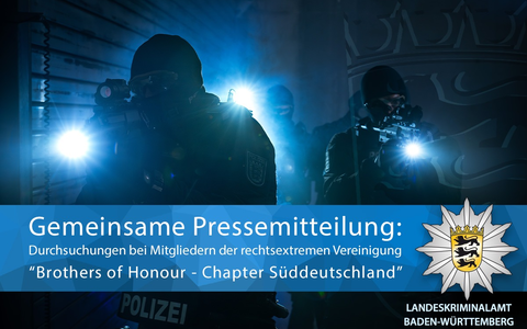 LKA-BW: Gemeinsame Pressemitteilung der Generalstaatsanwaltschaft Stuttgart und des LKA: Durchsuchungsmaßnahme wegen Fortführung der rechtsextremistischen Vereinigung Blood & Honour Division Deutschland - Foto: presseportal.de LKA-BW: Gemeinsame Pressemitteilung der Generalstaatsanwaltschaft Stuttgart und des LKA: Durchsuchungsmaßnahme wegen Fortführung der rechtsextremistischen Vereinigung Blood & Honour Division Deutschland - Foto: presseportal.de