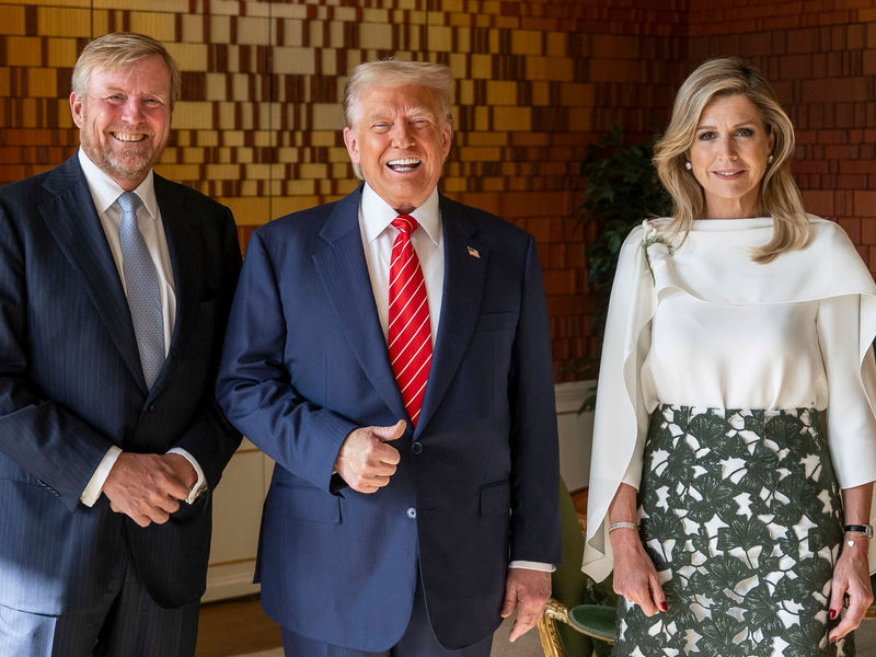 Nach dem gemeinsamen Dinner frühstückte Donald Trump auch mit dem Königspaar. - Foto: Frank van Beek/Pool ANP/AP/dpa