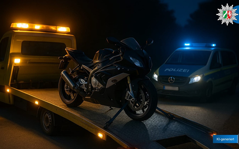 POL-OB: Verbotenes Kraftfahrzeugrennen: Motorrad sichergestellt, Ermittlungen eingeleitet - Foto: presseportal.de