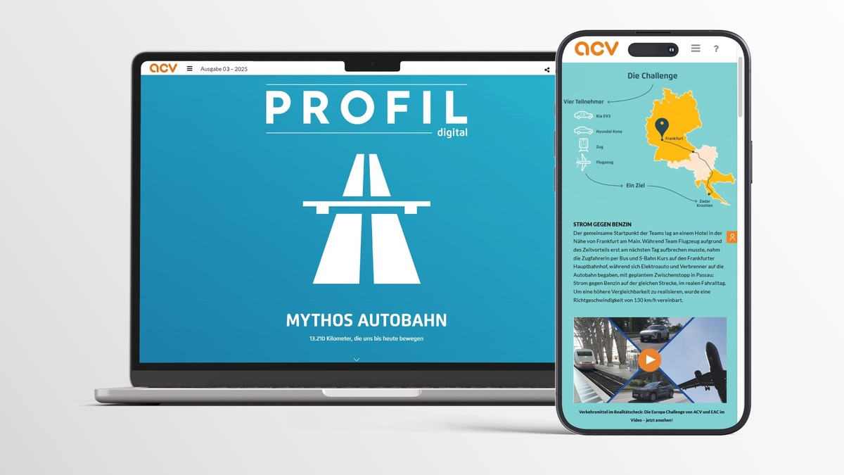 Neue Ausgabe der ACV PROFIL: Mythos Autobahn - Foto: presseportal.de