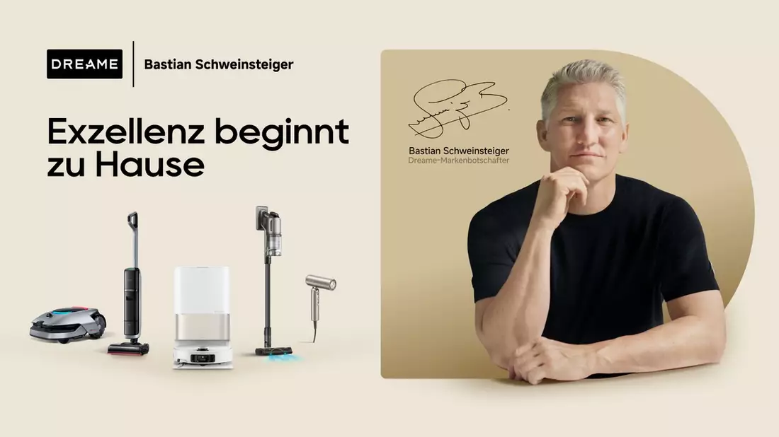 Von der Mittellinie ins Wohnzimmer: Bastian Schweinsteiger wird Markenbotschafter von Dreame Eine legendäre Partnerschaft für das smarte Zuhause der Zukunft - Bild: presseportal.de