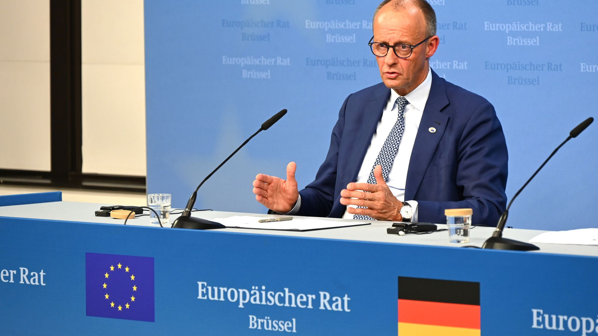 Kanzler Friedrich Merz sieht durch die US-Zölle deutsche Unternehmen in Gefahr. - Foto: Ansgar Haase/dpa