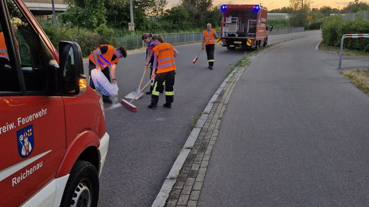 FW Reichenau: PKW verliert auf dem gesamten Gemeindegebiet Betriebsstoffe, Reichenau, 26.06.2025 - Foto: presseportal.de
