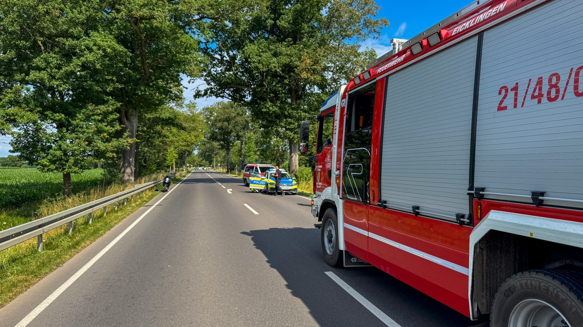 FW Flotwedel: Zwei parallele Einsätze beschäftigen die Feuerwehren bei Eicklingen - Foto: presseportal.de