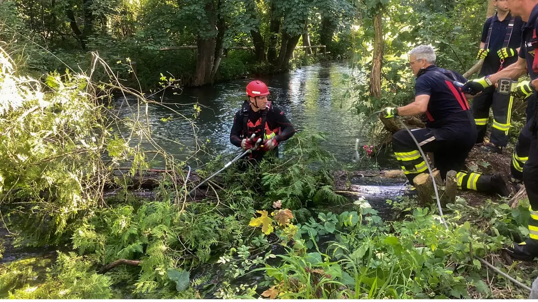 FW-M: Gefahr im Auer Mühlbach beseitigt (Thalkirchen) - Bild: presseportal.de