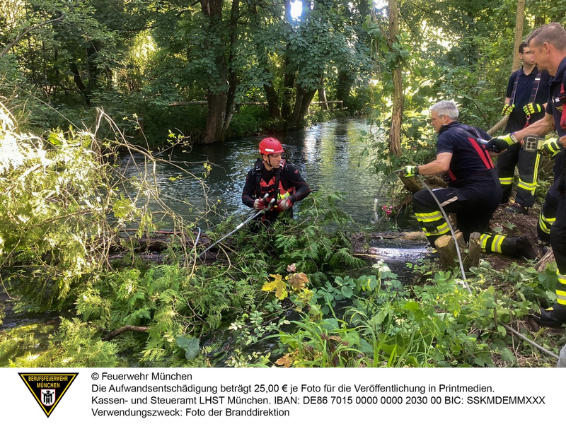 FW-M: Gefahr im Auer Mühlbach beseitigt (Thalkirchen) - Foto: presseportal.de
