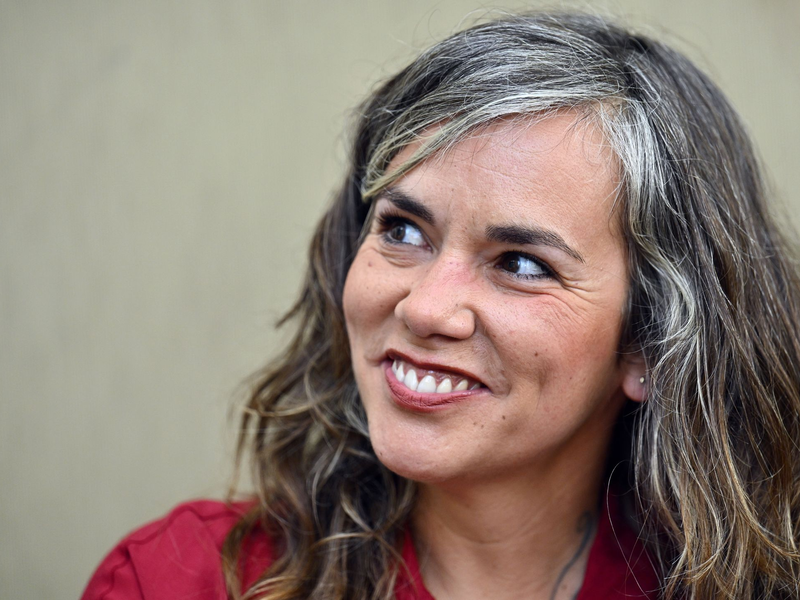 Natascha Gangl siegt beim diesjährigen Wettlesen. - Foto: Hans Klaus Techt/APA/dpa