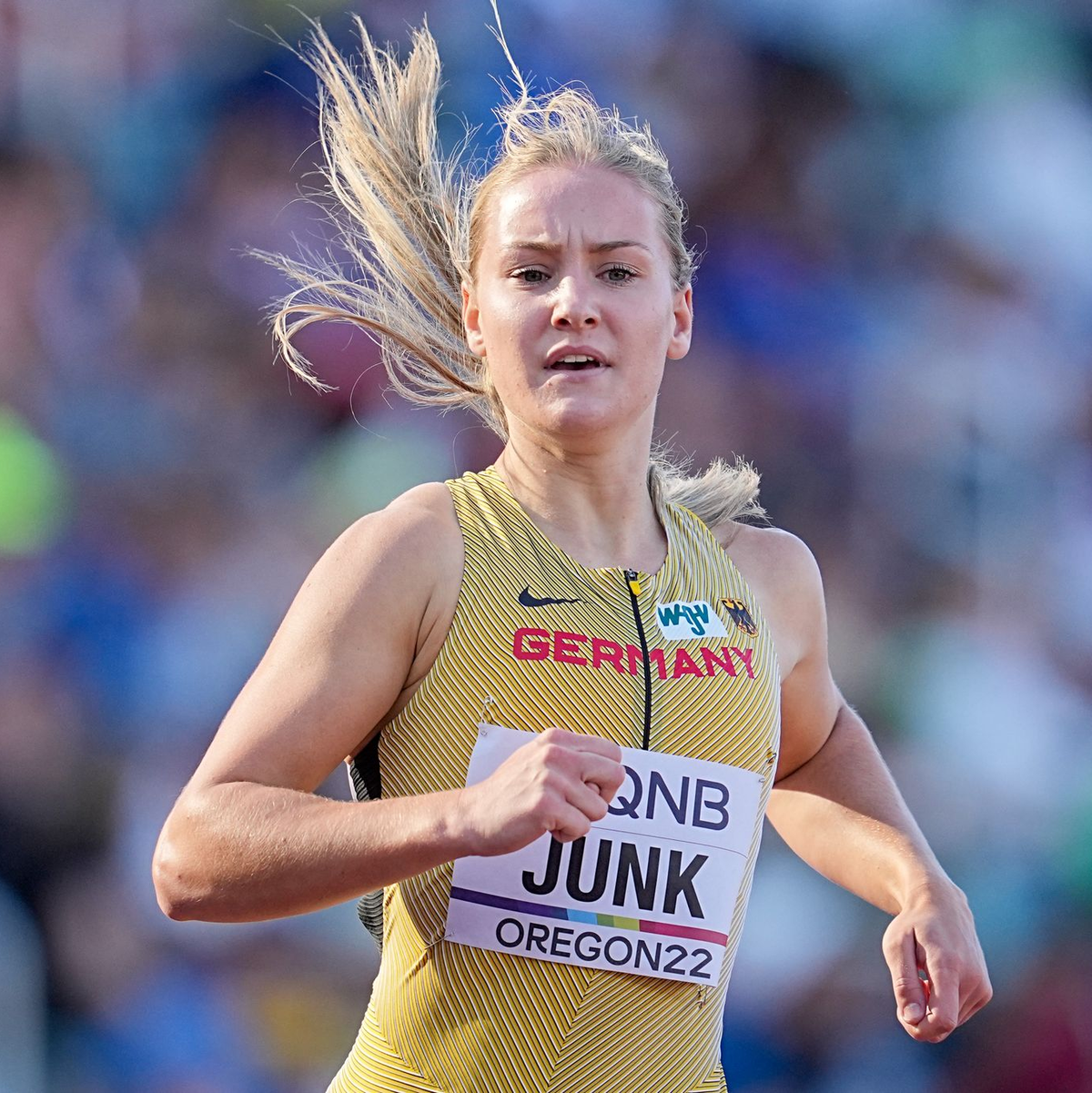 Sophia Junk verbesserte ihre persönliche Bestmarke über die 200 Meter bei der Team-EM in Madrid um 0,34 Sekunden. - Foto: Michael Kappeler/dpa
