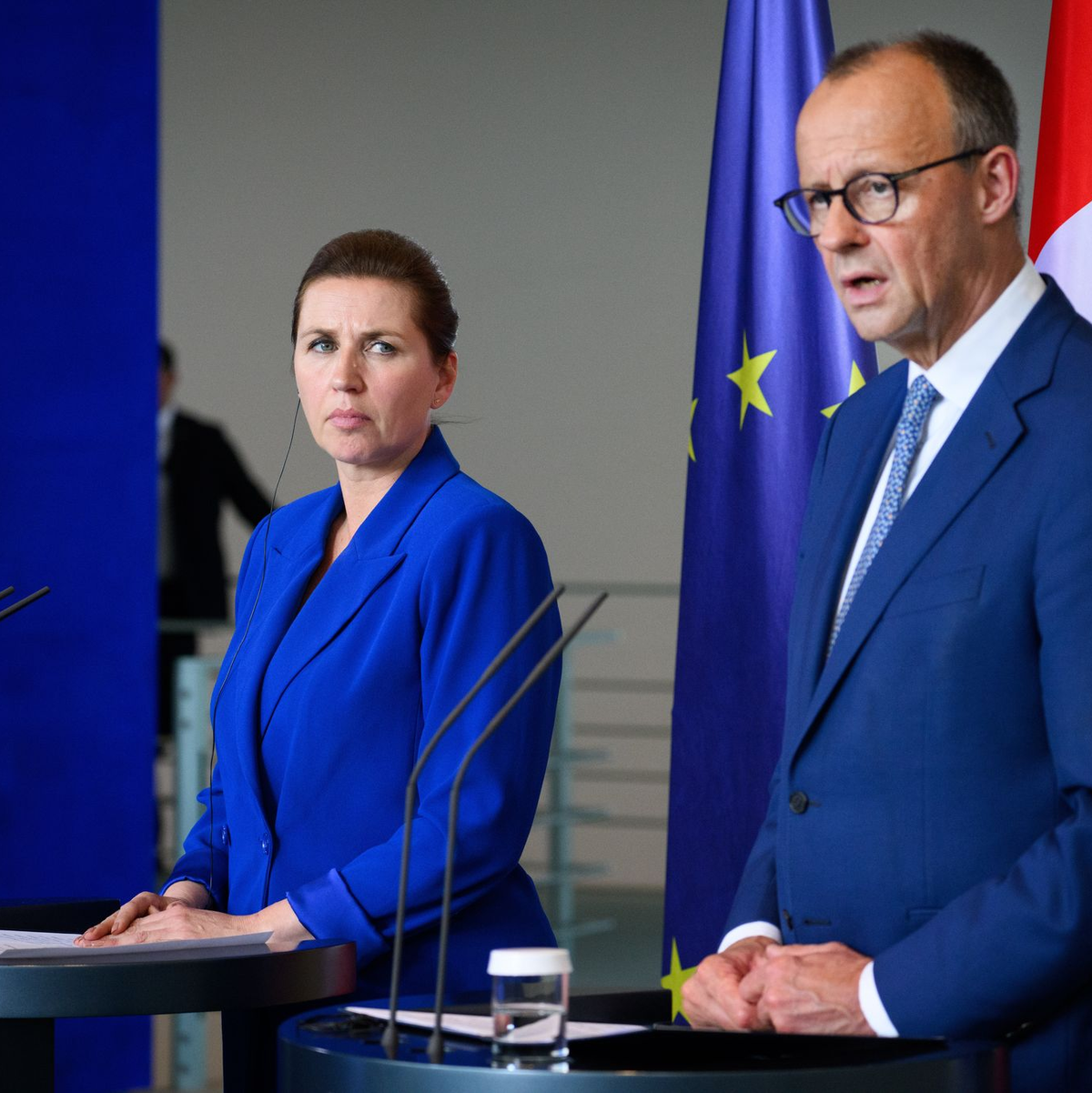 Dänemarks Ministerpräsidentin Mette Frederiksen, hier jüngst nach einem Gespräch mit Kanzler Merz. (Archivbild) - Foto: Bernd von Jutrczenka/dpa