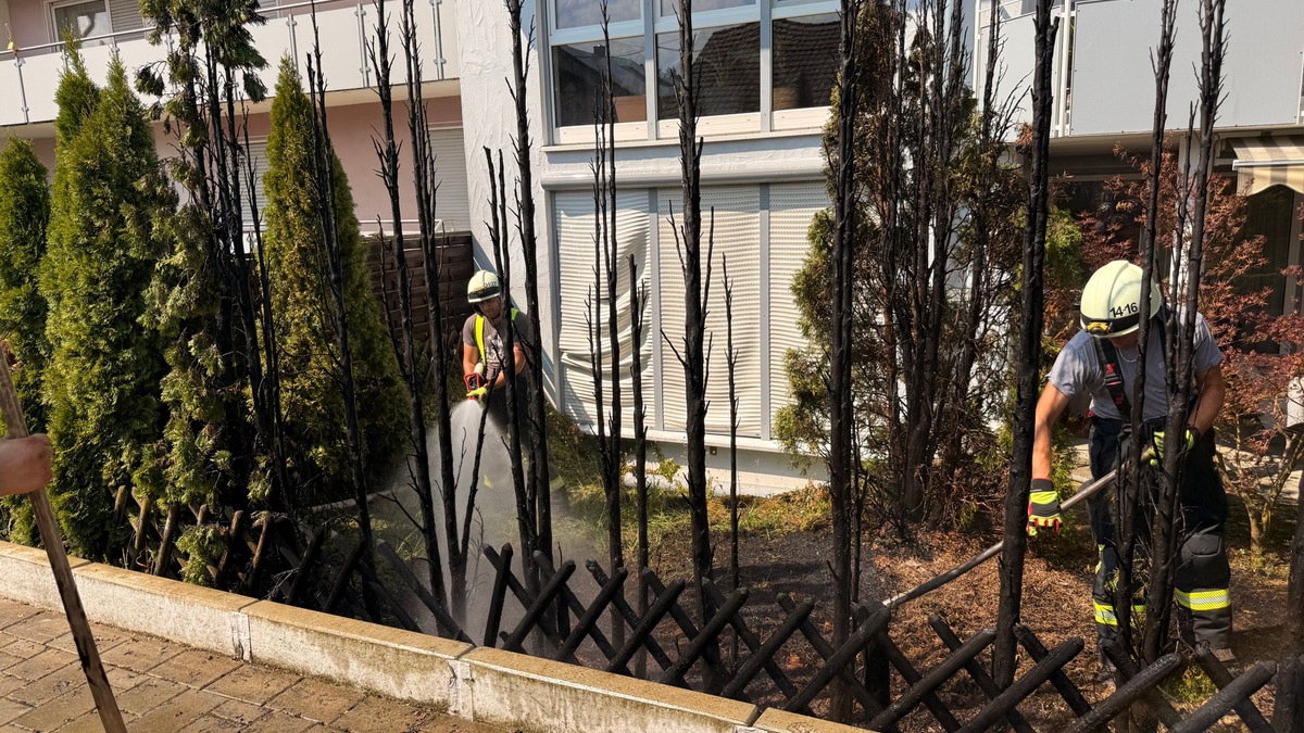 FW Stockach: Brand einer Gartenhecke - Foto: presseportal.de