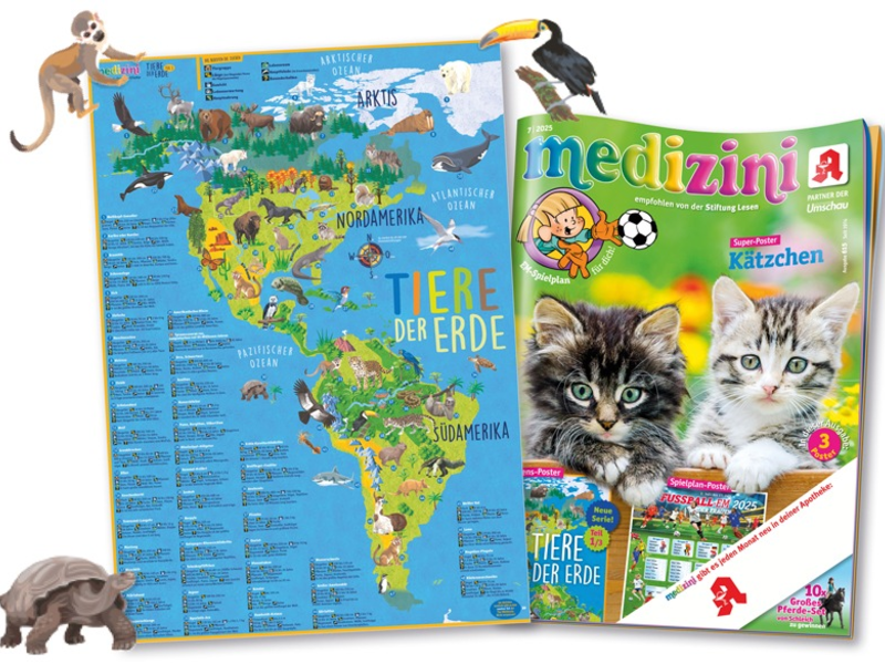Von Kondor bis Känguru: medizini entführt kleine Forscherinnen und Forscher auf alle Kontinente mit spektakulärer dreiteiliger Poster-Serie - Foto: presseportal.de