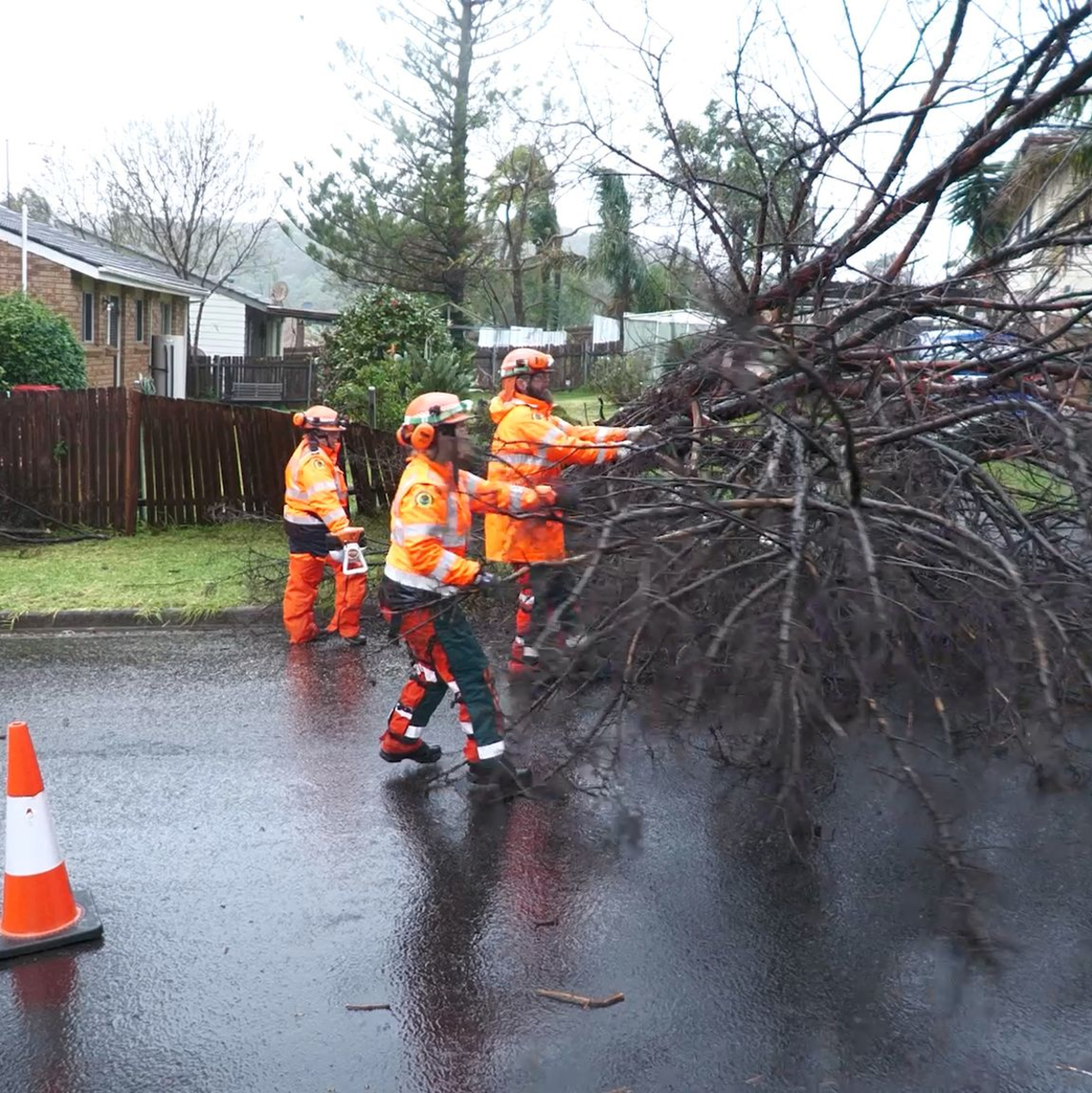 Herabstürzende Bäume haben auch Häuser beschädigt.  - Foto: Supplied By New South Wales Stat/NEW SOUTH WALES STATE EMERGENCY SERVICE/APA/dpa