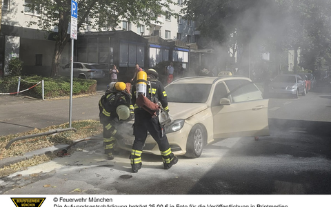 FW-M: Taxi in Flammen (Sendling) - Foto: presseportal.de
