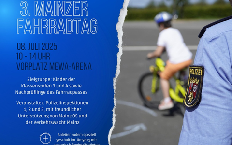 POL-PPMZ: 08.07.2025 - Fahrradtag an der MEWA Arena - Foto: presseportal.de