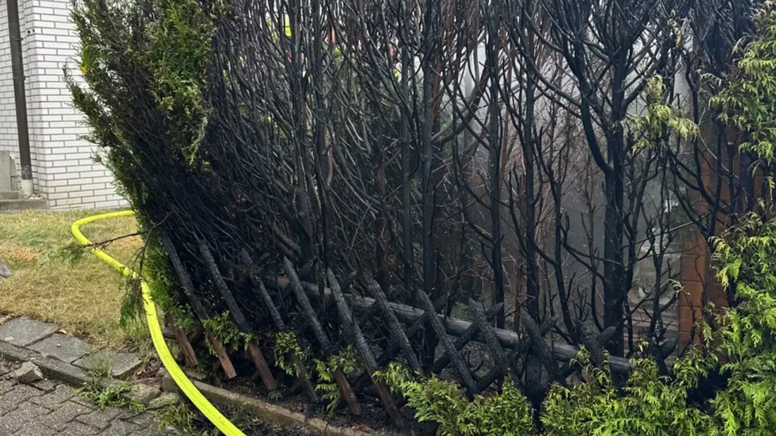 FW-EN: Brand einer Hecke löst Feuerwehreinsatz aus - Bild: presseportal.de