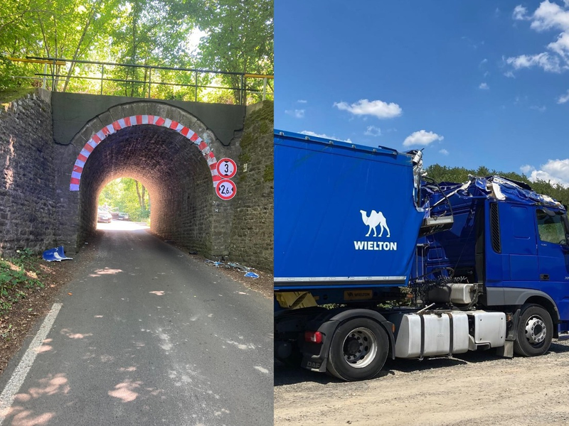 POL-SI: Lkw-Fahrer demoliert mit 2,5 Promille Bahnunterführung -#polsiwi - Foto: presseportal.de