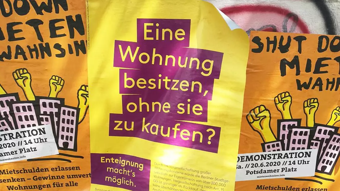 Werbung für Enteignung der Deutschen Wohnen (Archiv) - Bild: über dts Nachrichtenagentur