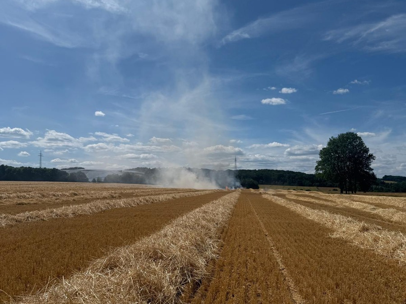 FW-DT: Feuer auf Stoppelfeld - mehrere Einheiten im Einsatz - Foto: presseportal.de