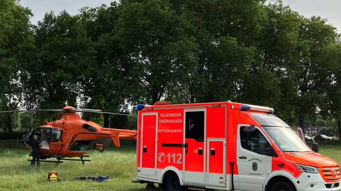 FW-OB: Rettungshubschrauber landet im Wohngebiet - Bild: presseportal.de