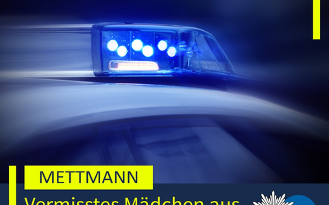 POL-ME: Vermisstes Mädchen aus Mettmann wohlbehalten angetroffen - 2507031 - Foto: presseportal.de