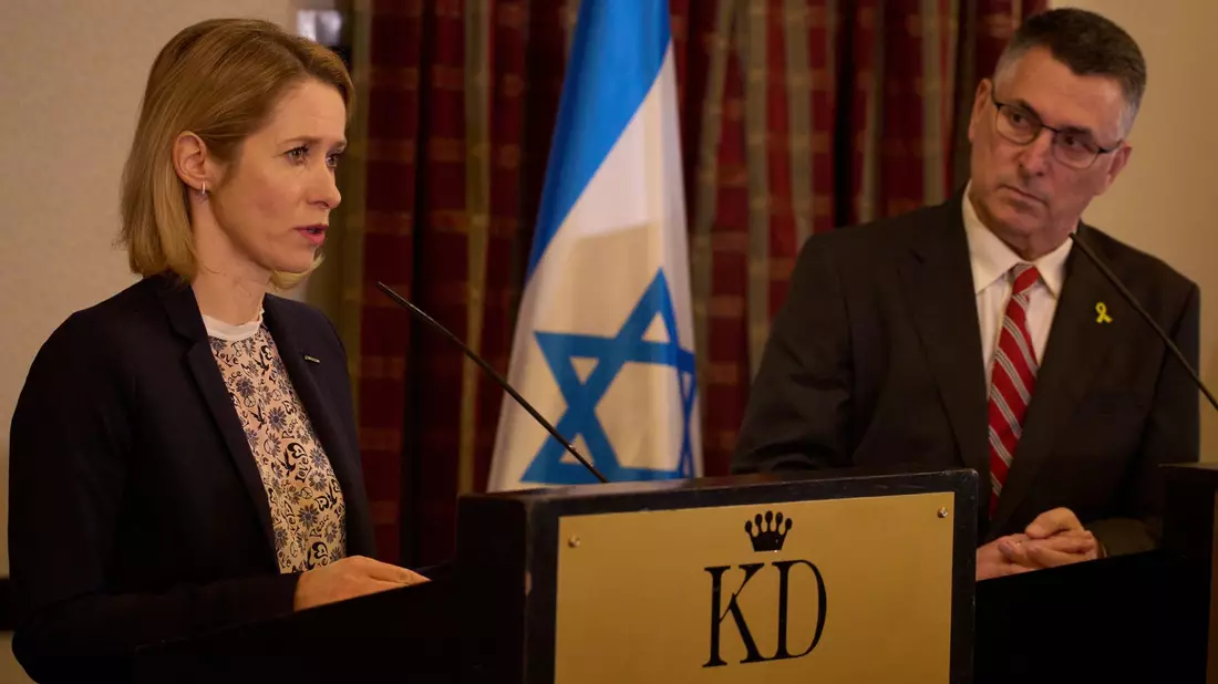 Die EU-Außenbeauftragte Kaja Kallas verhandelte zuletzt mit dem israelischen Außenminister Gideon Saar. (Archivbild) - Bild: Leo Correa/AP/dpa