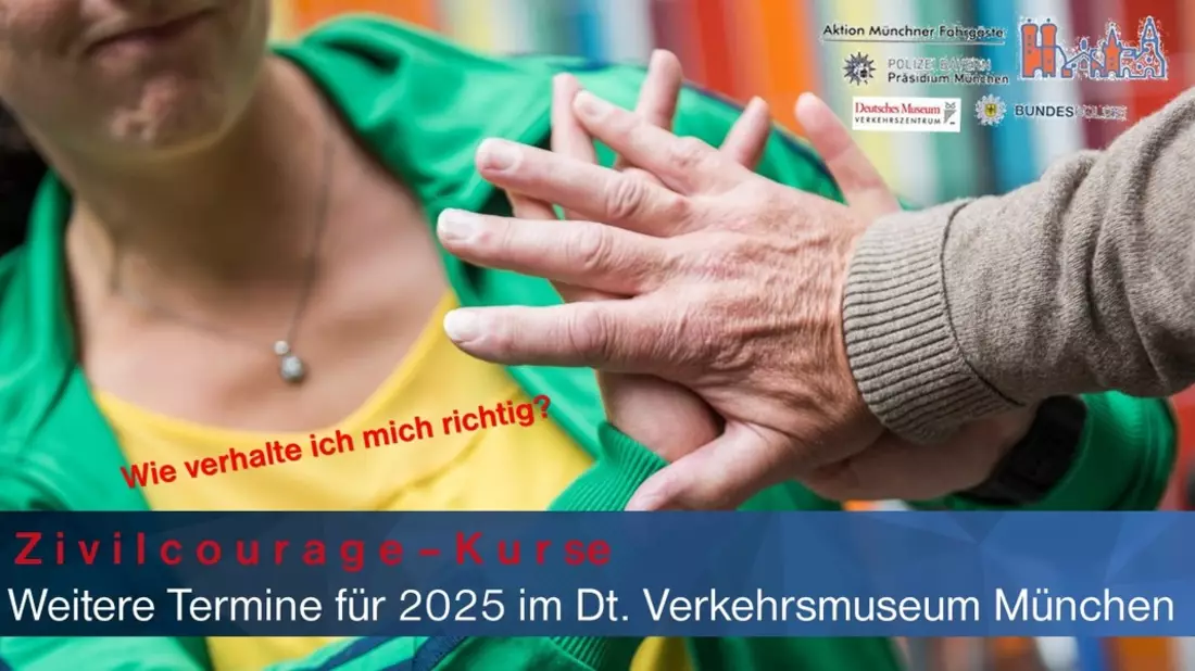 Bundespolizeidirektion München: Aktion Münchner Fahrgäste lädt zum Verhaltenstraining ein / Mit Herz und Verstand handeln! Notfall? Du hilfst - ich auch! - Bild: presseportal.de