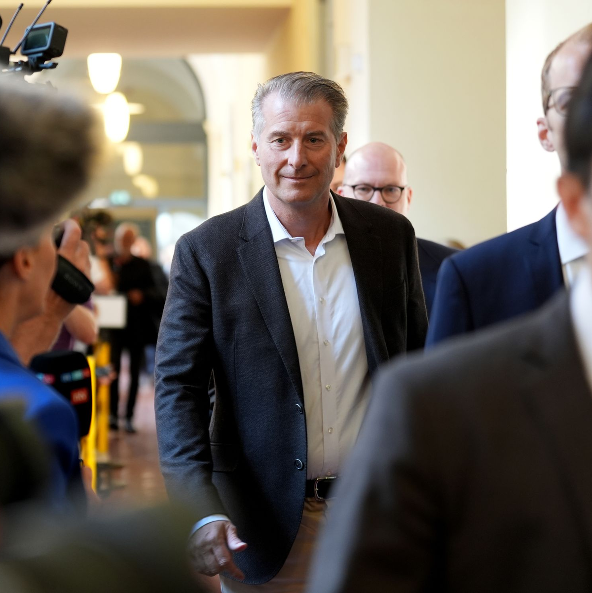 Auch der Ex-Mann von Christina Block, Stephan Hensel, erschien zum Prozess. - Foto: Marcus Brandt/dpa