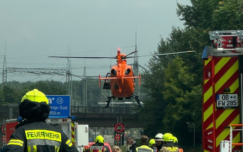 FW-OB: Schwerer Verkehrsunfall auf der A42 - Motorradfahrer verletzt - Foto: presseportal.de