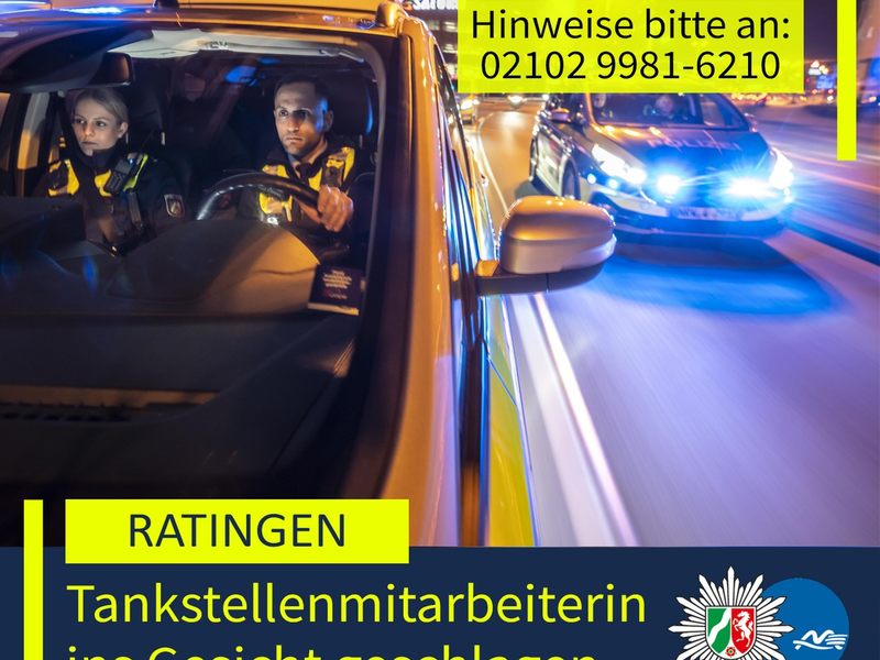 POL-ME: Bei Diebstahlsversuch: Tankstellenmitarbeiterin geschlagen - 2507058 - Foto: presseportal.de