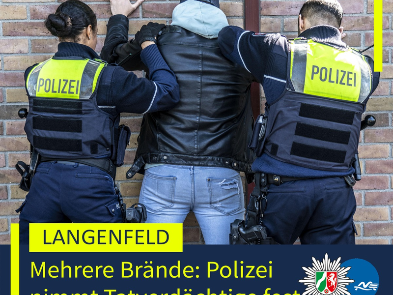 POL-ME: Mehrere Brände gelegt: Polizei fasst zwei Tatverdächtige - 2507063 - Foto: presseportal.de