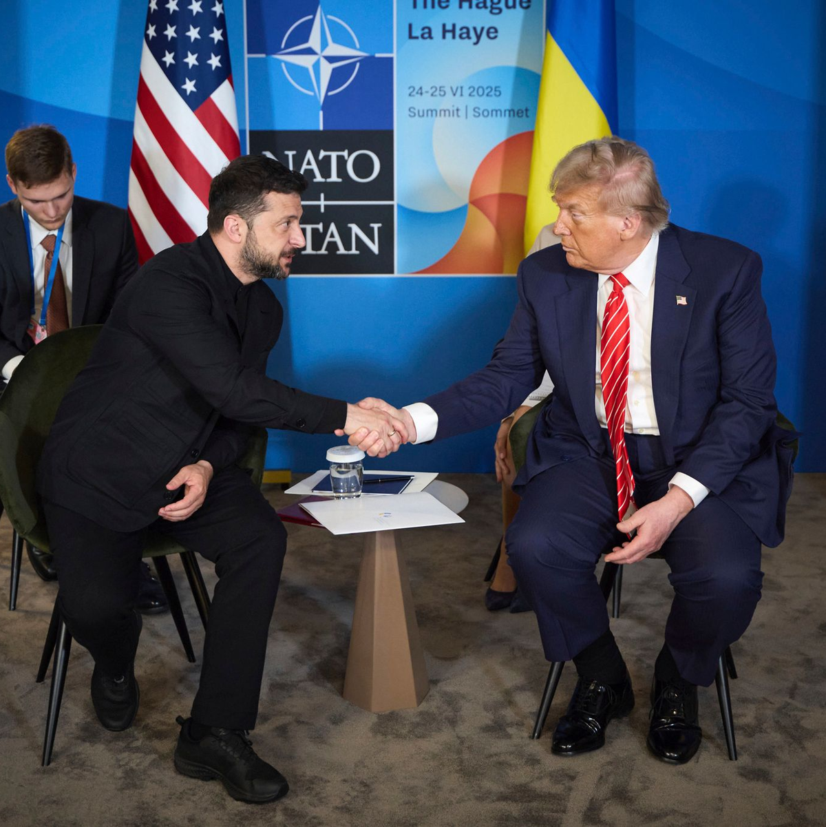 Trump und Selenskyj am Rande des am Rande des Nato-Gipfels persönlich. (Archivbild) - Foto: Ukraine Presidency/Planet Pix via ZUMA Press Wire/dpa