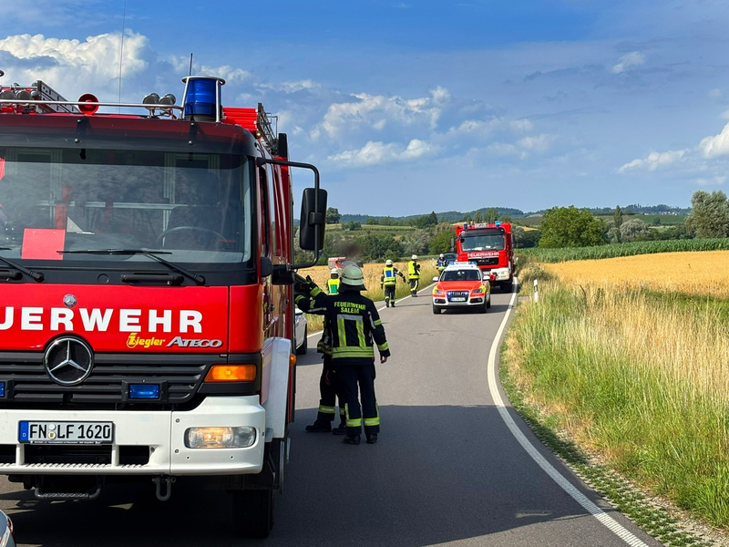 KFV Bodenseekreis: Verkehrsunfall bei Grasbeuren: Zwei Verletzte bei Frontalkollision - Foto: presseportal.de