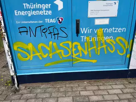 LPI-G: Schmierereien mit Fußballbezug - die Polizei bittet um Mithilfe - Foto: presseportal.de