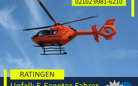 POL-ME: Sturz mit E-Scooter - Ratinger lebensgefährlich verletzt: Polizei ermittelt und bittet um Hinweise - 2507078 - Foto: presseportal.de