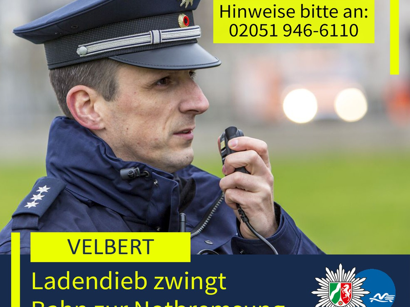 POL-ME: Ladendieb zwingt Zug zur Notbremsung: Polizei ermittelt - 2507076 - Foto: presseportal.de