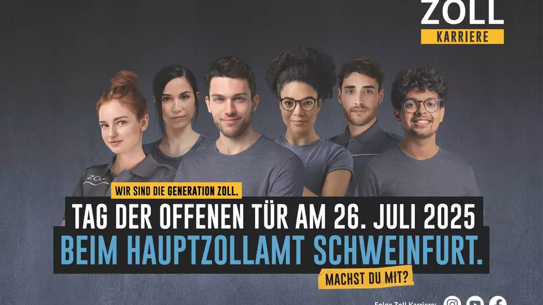 HZA-SW: Schmuggel, Schwarzarbeit und Steuern - Tag der offenen Tür des Hauptzollamts Schweinfurt am Samstag, den 26. Juli 2025 - Bild: presseportal.de
