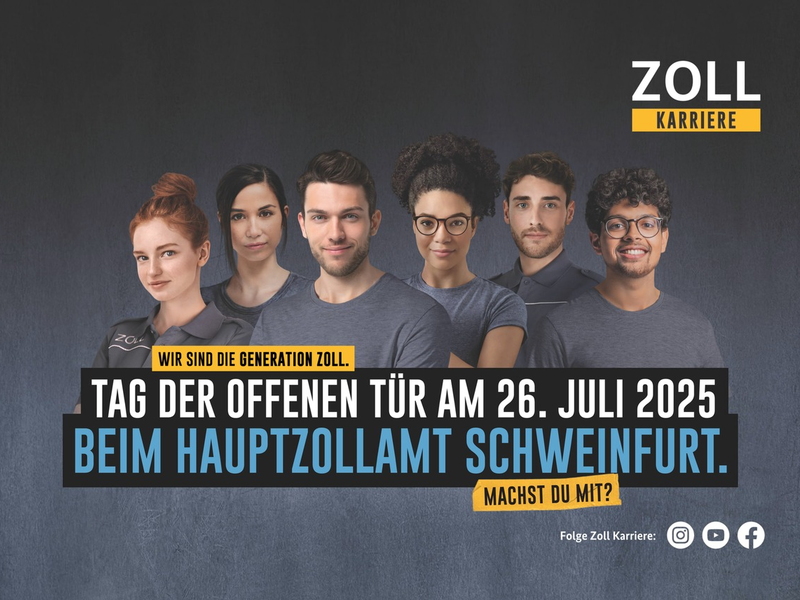 HZA-SW: Schmuggel, Schwarzarbeit und Steuern - Tag der offenen Tür des Hauptzollamts Schweinfurt am Samstag, den 26. Juli 2025 - Foto: presseportal.de