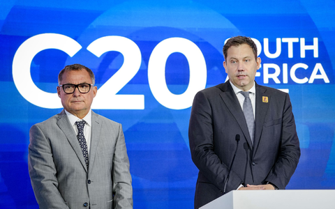 Nagel und Klingbeil beim Treffen der G20 in Südafrika. - Foto: Kay Nietfeld/dpa