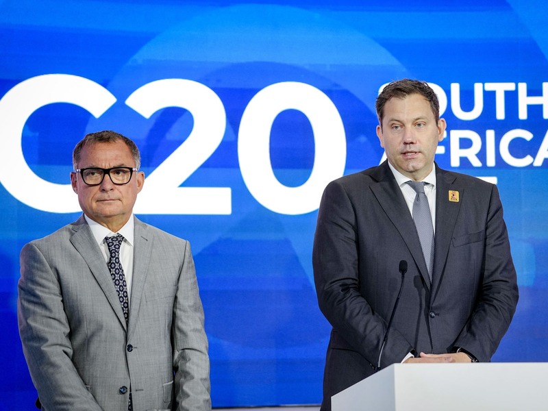 Nagel und Klingbeil beim Treffen der G20 in Südafrika. - Foto: Kay Nietfeld/dpa