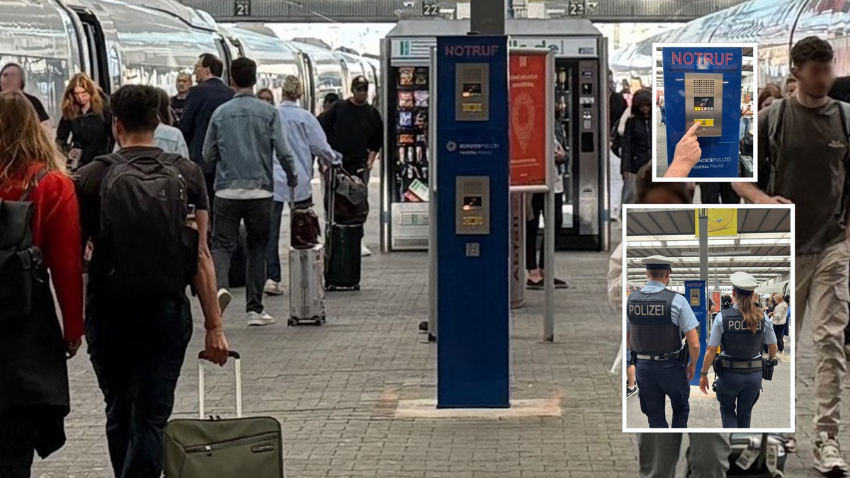 Bundespolizeidirektion München: Im Notfall: Bundespolizei / Inbetriebnahme der Notrufsäule - Foto: presseportal.de