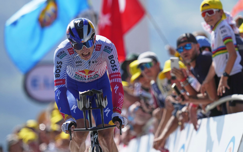 Tadej Pogacar siegte auch in Peyragudes.  - Foto: Thibault Camus/AP/dpa