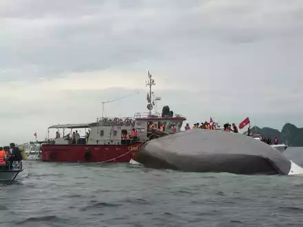 Mindestens 18 Menschen sind bei dem Bootsunglück in der Halong-Bucht gestorben. Rettungskräfte suchen nach weiteren Vermissten. - Foto: VNA/Xinhua/dpa