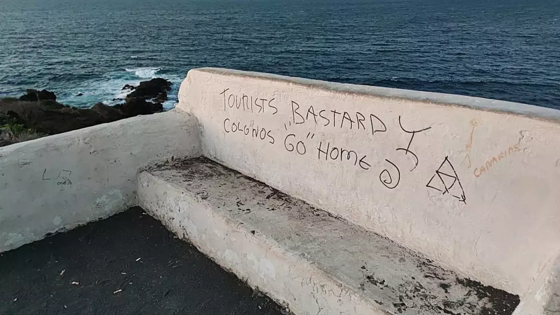 Graffiti gegen Touristen auf den Kanarischen Inseln (Archiv) - Bild: über dts Nachrichtenagentur