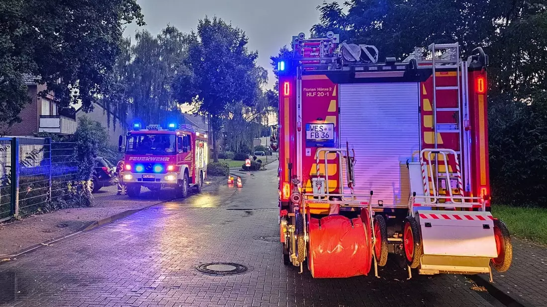 FW Hünxe: Zwei unwetterbedingte Einsätze für die Feuerwehr Hünxe - Bild: presseportal.de